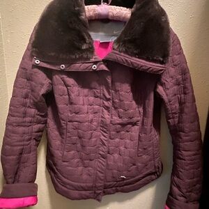 Nike Women's Plum Puffer Jacket with Faux Fur